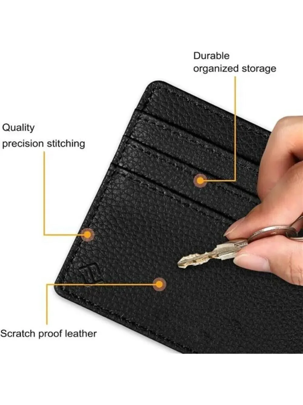 RFID Slim Card Holder Wallet with ID Window Front Pocket for Men Women